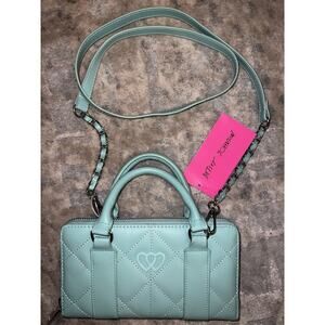 BETSEY JOHNSON Women Layla Wallet Crossbody Bag ~ Mint Green XOLAYLA NWT